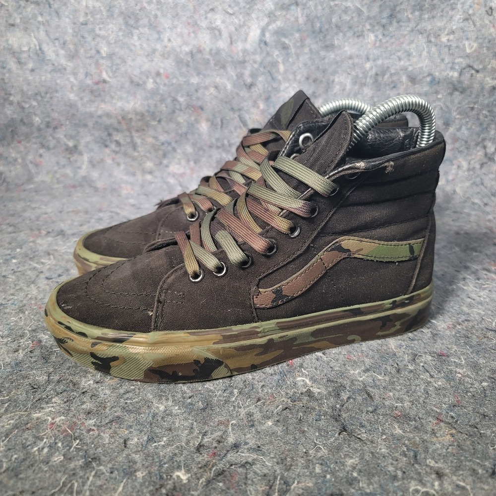 Vans Off The Wall Camo Shoes Mens 5 Womens 6.5 Sk8 Hi Top Sneakers Black Green - Picture 6 of 13